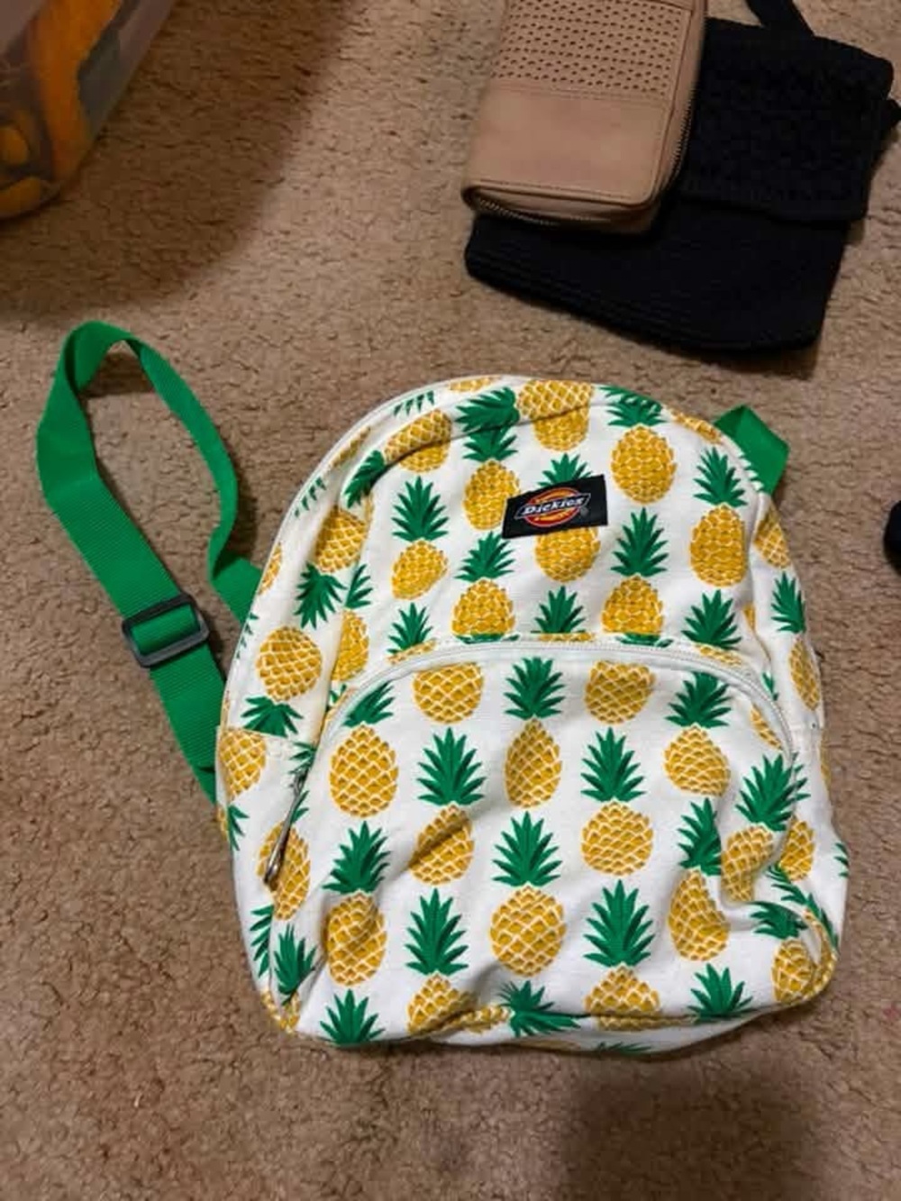 Dickies Kids Pineapple Print Mini Backpack - White, Yellow & Green